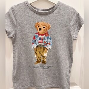Polo by Ralph Lauren Kids Gray T-Shirt with Bear Graphic size 7/130
